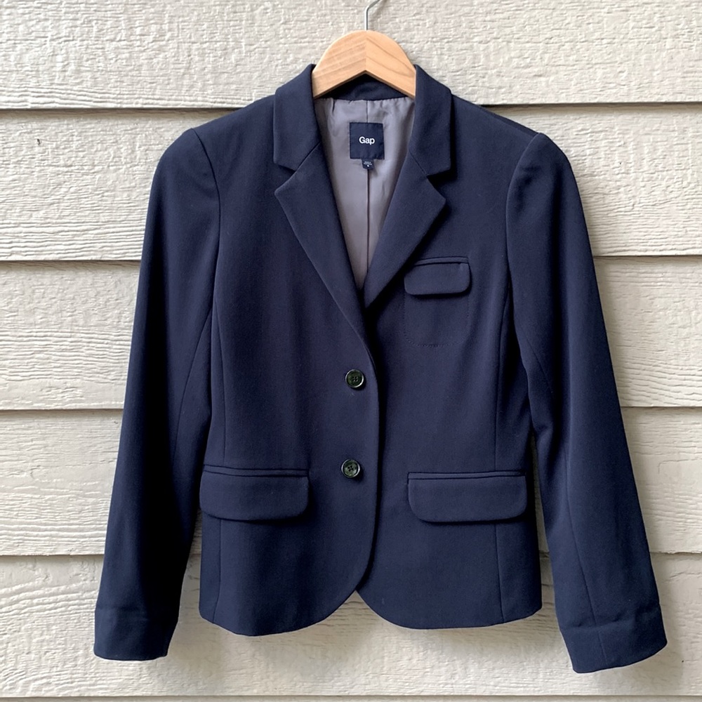 Gap Navy Blazer Boxy School Boy Cropped